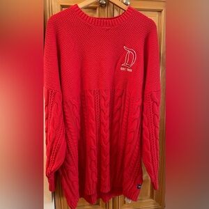 Disneyland Oversized Spirit Jersey Knit Pullover Sweater Red Womens Size XL